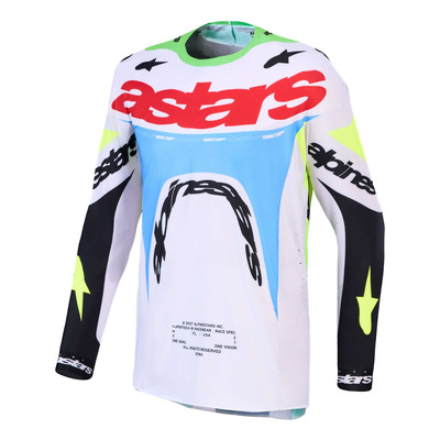 Maillot cross Alpinestars Supertech Dyna light lilac/green fluo/black