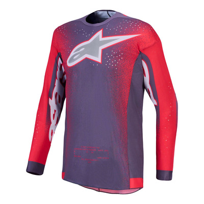 Maillot cross Alpinestars Supertech Hiten AFD graystone/red fluo/light lilac