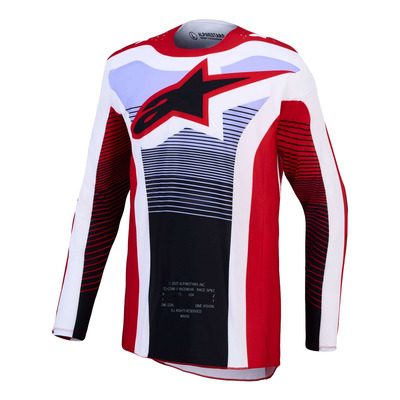 Maillot cross Alpinestars Techstar Maven fire red/white/lavender/black
