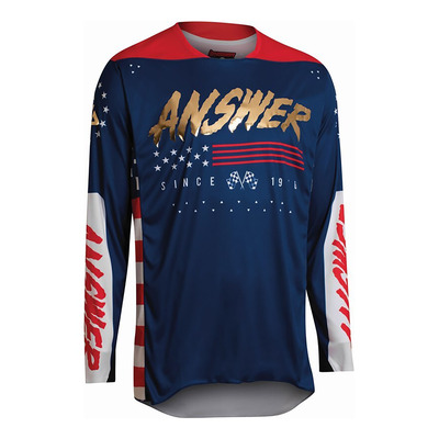 Maillot cross Answer A22 Elite Redzone bleu/rouge/blanc