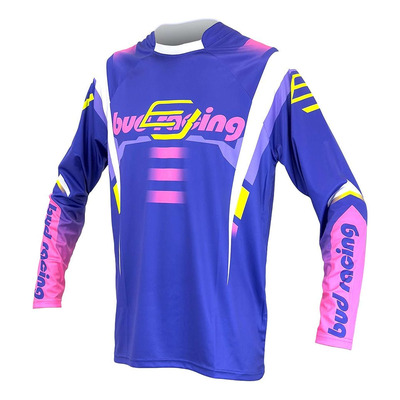 Maillot cross Bud Racing Racing Champion's violet/blanc/rose fluo/jaune fluo