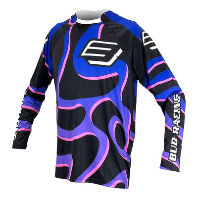 Maillot cross Bud Racing Racing Lava noir/bleu/violet/rose fluo