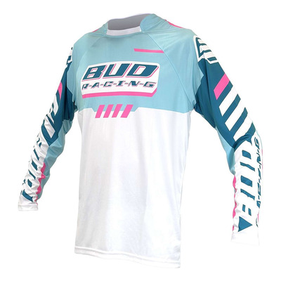 Maillot cross Bud Racing Racing Paddock turquoise/rose fluo/blanc