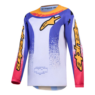 Maillot cross enfant Alpinestars Fluid Youth Drag light lilac/blue iris/gold