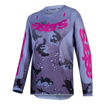 Maillot cross enfant Alpinestars Fluid Youth Lone gray camo purple