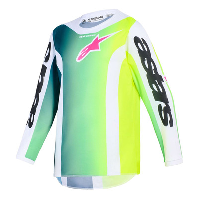 Maillot cross enfant Alpinestars Youth Fluid Portl green/white/black