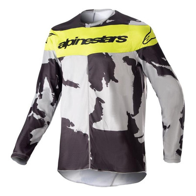 Maillot cross enfant Alpinestars Youth Racer Tactical camouflage gris/jaune