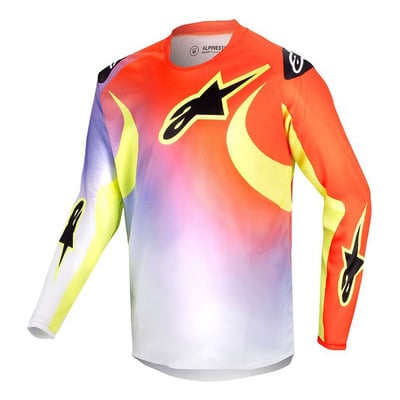 Maillot cross enfant Alpinestars Youth Racer Lucent white/neon red/yellow fluo