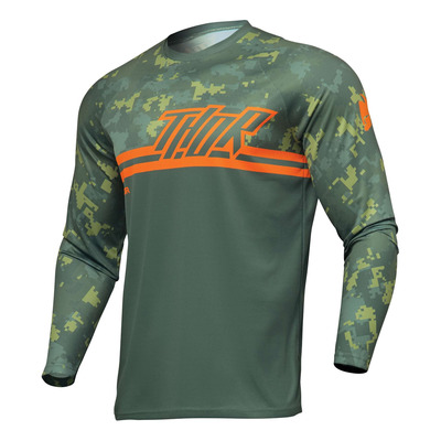 Maillot cross enfant Thor Youth Sector Digi forest green/camo