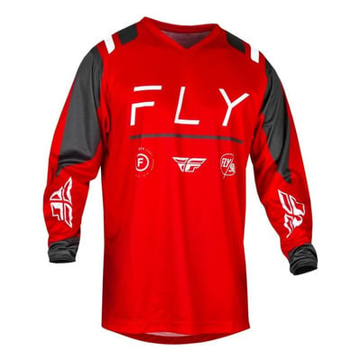 Maillot cross Fly Racing F-16 rouge/charcoal/blanc
