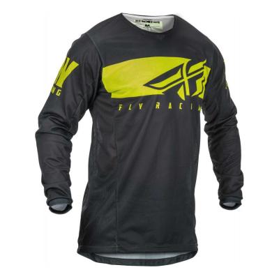Maillot cross Fly Racing Kinetic Mesh Shield gris/jaune fluo