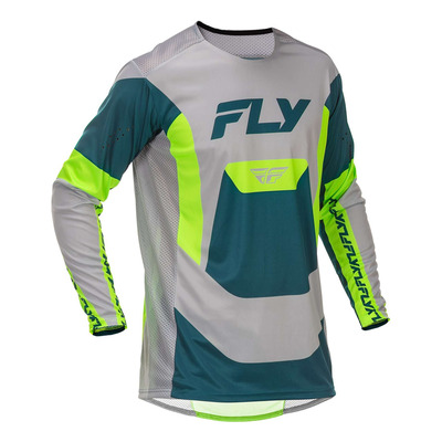 Maillot cross Fly Racing Lite grey/lime/teal
