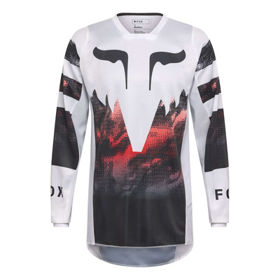 Maillot cross Fox Racing 180 Kairos white/red fluo