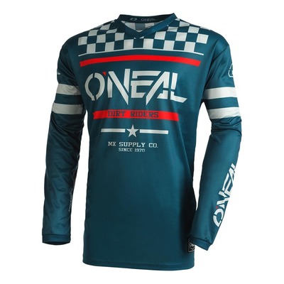 Maillot cross O'Neal Element Squadron V.22 teal/gris/rouge
