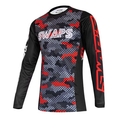 Maillot cross Swaps Camo rouge