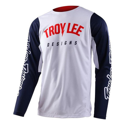 Maillot cross Troy Lee Designs GP Pro Boltz white/navy