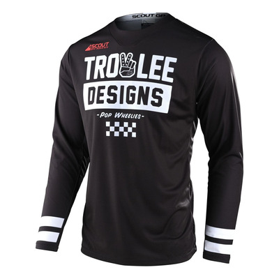Maillot cross Troy Lee Designs Scout GP Peace and Wheelies noir