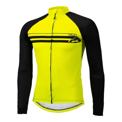 Maillot vélo zippé hiver Kenny Tech Winter jaune fluo