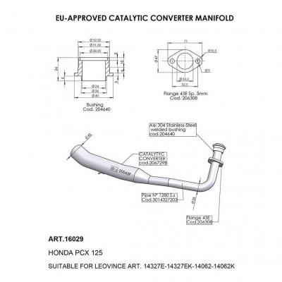 Manchon catalysé Leovince Honda PCX 125 18-20
