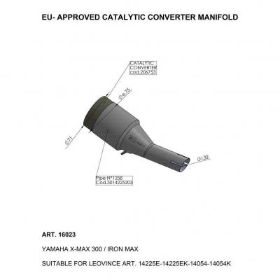 Manchon catalysé Leovince Yamaha X-Max 300 17-20