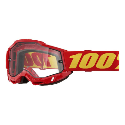 Masque cross 100 % Accuri 2 Enduro Moto rouge – écran clair