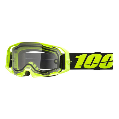 Masque cross 100 % Armatic Enduro jaune fluo – Clear