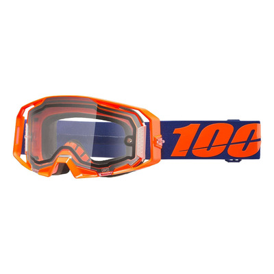 Masque cross 100 % Armatic Enduro orange fluo – Clear