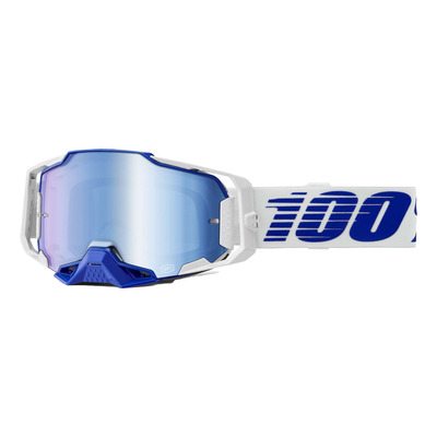Masque cross 100 % Armega bleu – écran iridium bleu