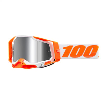 Masque cross 100% Racecraft 2 Orange écran iridium argent flash