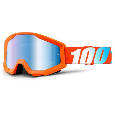 Masque cross 100% STRATA mirror blue lens orange