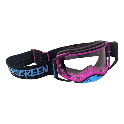 Masque cross AirScreen Aero 01 MX black/magenta/cyan – clear