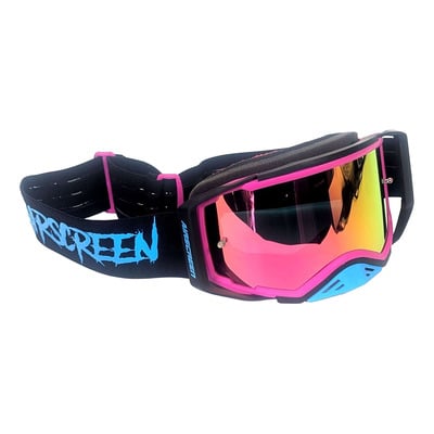 Masque cross AirScreen Aero 01 MX black/magenta/cyan – iridium rose + clear