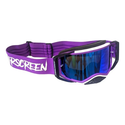 Masque cross AirScreen Aero 05 MX purple/white/black– iridium bleu+clair