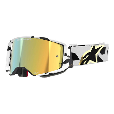 Masque cross Alpinestars Supertech Absolute Vision Corp white/gold – Iridium Gold