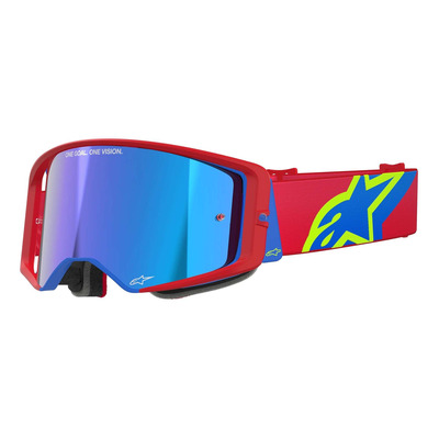 Masque cross Alpinestars Supertech Absolute Vision Corp red/blue – Iridium Blue