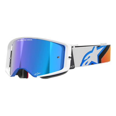 Masque cross Alpinestars Supertech Absolute Vision Corp blue/orange – Iridium Blue