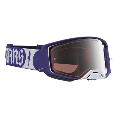 Masque cross Alpinestars Supertech Atrox deep blue/white – Iridium silver
