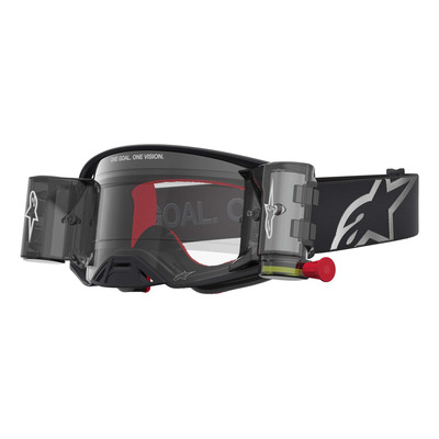 Masque cross Alpinestars Supertech Firma Roll-Off black/silver – Clear