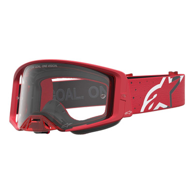 Masque cross Alpinestars Supertech Vesta red fluo/chrome – Clear