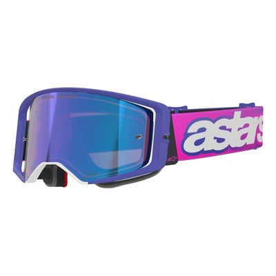 Masque cross Alpinestars Supertech Vision Vista purple/fluo pink – Iridium blue