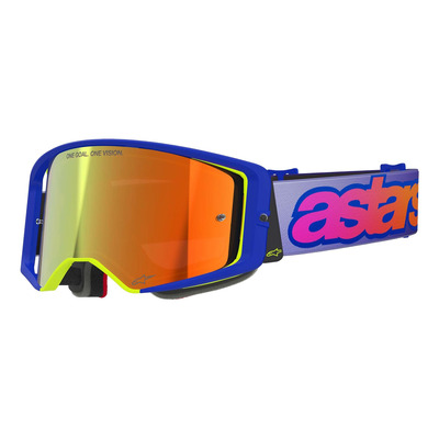 Masque cross Alpinestars Supertech Vision Vista blue/yellow/purple – Iridium red