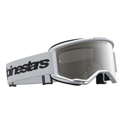 Masque cross Alpinestars Vision 3 Wordmark white/black – Iridium silver