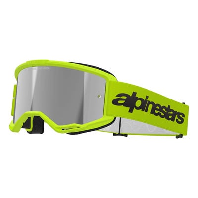 Masque cross Alpinestars Vision 3 Wordmark yellow fluo – Iridium Silver
