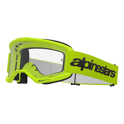 Masque cross Alpinestars Vision 3 Wordmark yellow fluo – Clear