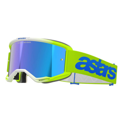 Masque cross Alpinestars Vision 5 Blaze yellow fluo/blue – Iridium Blue