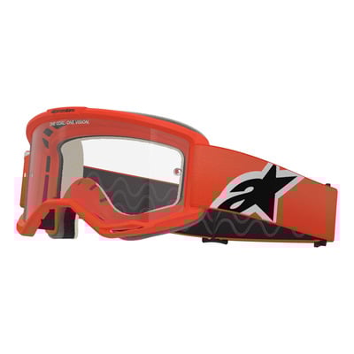 Masque cross Alpinestars Vision 5 Corp orange – Clear