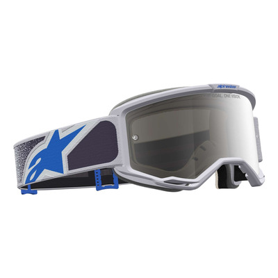 Masque cross Alpinestars Vision 5 Drag light lilac blue – Iridium silver