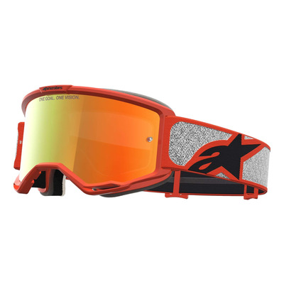 Masque cross Alpinestars Vision 5 Rora silver/orange – Iridium red