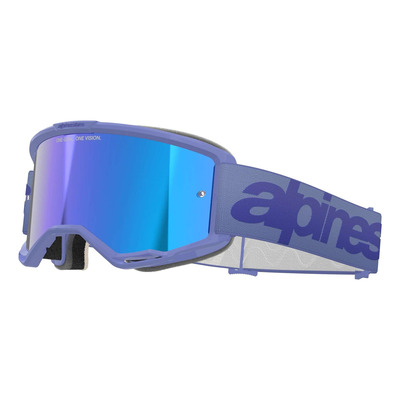 Masque cross Alpinestars Vision 5 Wordmark purple – Iridium Blue