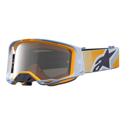 Masque cross Alpinestars Vision 8 Maven dust blue/orange – Iridium argent